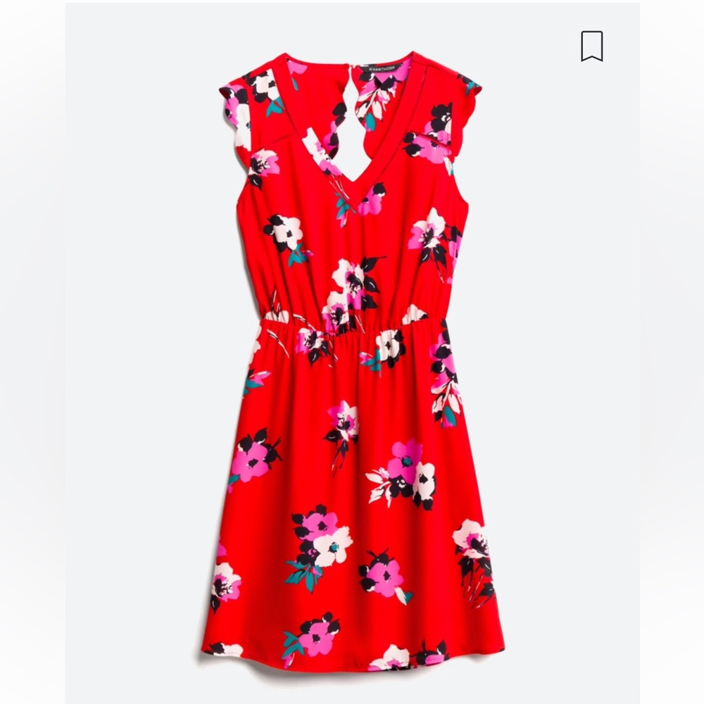 Stitch Fix - 41 Hawthorn - Midnight scallop detailed dress - Red - size XL